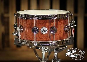 DW-Collectors-Snare-Exotic-Waterfall-Bubinga-Pure-Cherry-6-5x14-video-demo