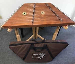 MASTER WORKS Mahogany Wood Ultralight 15/14 Hammered Dulcimer MINT Case+stand/A8