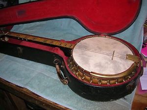 1930s-1940s B&D Bacon 19 fret Gold Plated Sultana III Silver Bell Tenor Banjo
