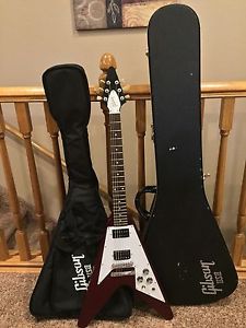 Gibson Flying V Guitar DSVR 2005 Gloss Cherry '67 Reissue Hard Soft Case