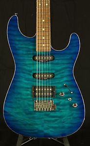 Tom Anderson Drop Top Baritom 2004 Bora Bora to Trans Blue Burst/Binding