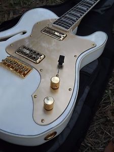 Fender Telecaster Super Deluxe Thinline Japan MINT, NO Play Wear, White & Gold