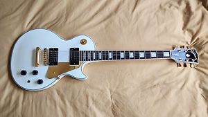 *** GIbson LES PAUL CUSTOM LITE Guitar -- White / Gold -- Customized/Extras ***
