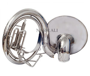 branded sousaphone Bb PITCH NICKEL PLATED with free handmade hardcase +mouth pc