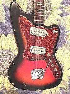 FLAME NECK!! VINTAGE 60`s HARMONY SILHOUETTE H-19 GUITAR DE ARMONDS GOLD FOILS