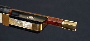 A fine Gold mounted, Old French Violin Bow made by BAZIN Original Certified Rare