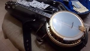 Vtg Fender Custom Concertone Tenor Banjo Gold Plated near mint CLASSIC w/case