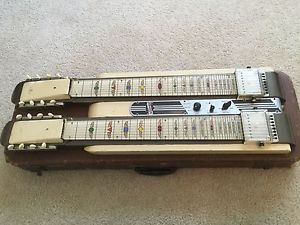 Vintage National console double neck Lap Steel Guitar Cream