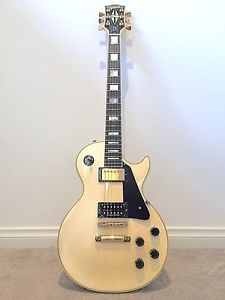 2000 Gibson Les Paul Custom in aged white finish with ebony board