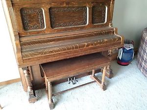 Adam Schaaf upright piano...Tiger wood...see photos