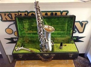 1924 Buescher True Tone Low Pitch Saxophone Silverplate serial# 170688
