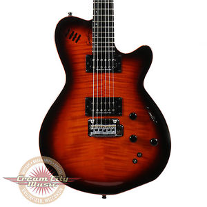 Brand New Godin LGXT AAA Top 3 Voice in Electric Guitar in Cognac Burst B-Stock