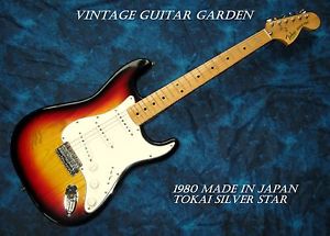 Vintage 1980 Tokai Silver Star Strat, MIJ, Japan, 3 Tone Sunburst w/ Maple Neck