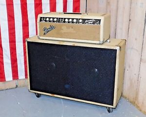 Vintage 1963 Fender Bassman Piggyback Amp & Cabinet Blond Tolex RARE! NO RESERVE