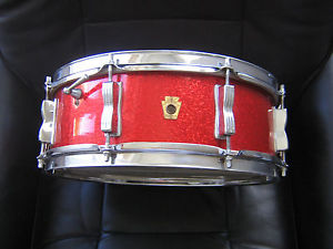 VINTAGE LUDWIG JAZZ FEST, RED SPARKLE SNARE DRUM,,NICE
