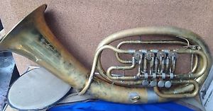 Collectible Brass Musical Instrument Oval Baritone or Tenorhorn Amati Kraslice