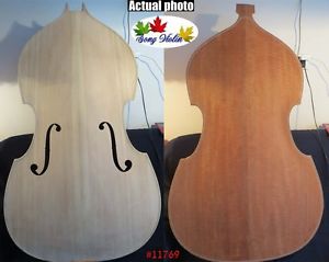 Hand carved white/unfinished 3/4 upright double bass spurce top #11769