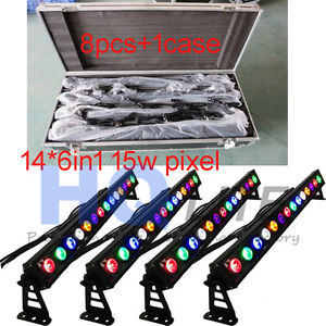 14 LED 6in1 Wall Washer Light DMX Stage IP65 Outdoor Waterproof light pixel bar