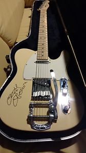 us fender telecaster with bigsby whammy bar and rockstar autograph.