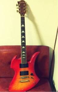 Burny HIDE Model Guitar Red E-Guitar Free Shipping