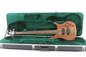 Peavy 4 String Right Handed Electric Bass Guitar in Wood Finish with Hard Case