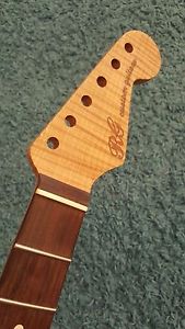 Strat neck extremely beautiful flamed maple /1973 Braziilian rosewood