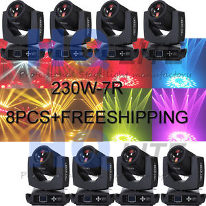8pcs-pack 230w 7r sharpy beam moving head light 230 stage head moving  dj disco