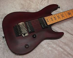 Schecter Jeff Loomis JL-7 7 string electric guitar in satin red w/ Duncans
