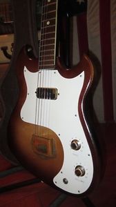 Vintage 1960s Kay Single Pickup Electric Guitar Sunburst With Original Case