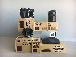Contax 645 Medium Format SLR Film Camera + Planar 80mm f/2 + Rings