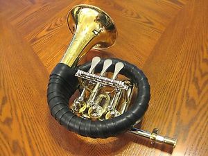 Elkhorn Bb Posthorn, Laquer Finished, Leather Wrapped in the Key of Bb, B flat