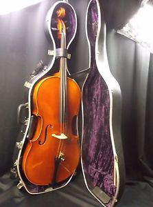 4/4 ER Schmidt C-55 Cello Outfit, with Hard Case, Fiberglass Bow