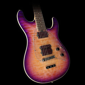 Ernie Ball Music Man Steve Morse Y2D Signature Quilt Top Electric Guitar Purple