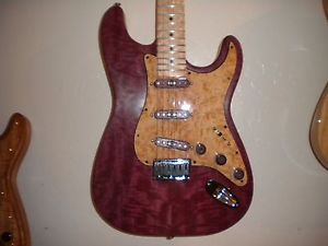 Strat S Style by WEB Custom Guitars; Figured Purpleheart, USA (Hard-Tail)