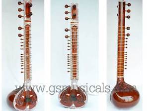 SITAR NECK CARVING  WITH FIBREGLASS CASE STANDARD GSM038 AU