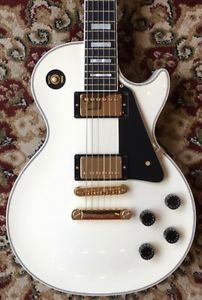 Gibson Les Paul Custom White Electric Guitar Free Shipping