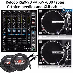 Reloop RMX-90 DVS RP-7000 Serato DJ Bundle with FREE Needles and XLR Cables
