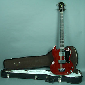 1963 Gibson EB-0 Solidbody SG Style Electric Bass Guitar Cherry Red w/OHSC