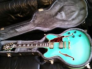 D'Angelico Ex-DC NEW Sea Green Blue Electric Guitar Semi-Hollow body w Case