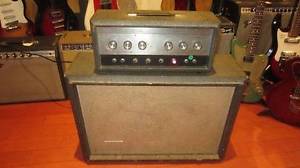 Vintage 1960's Silvertone Model 1483 Guitar/Bass Amplifier 1X15 Piggy Back NICE