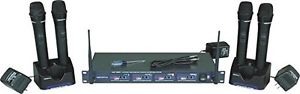 VocoPro UHF58054 Rechargeable 4-Channel UHF Wireless Microphone System