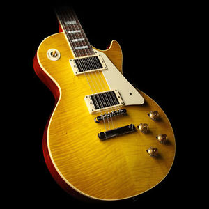 Used 2016 Gibson Custom Standard Historic 1958 Les Paul Gloss Guitar Lemon Burst