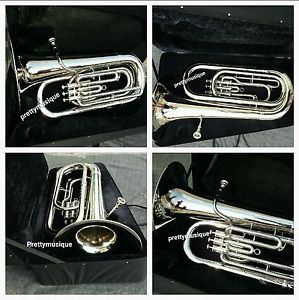 TUBA EB PITCH BRAND NEW IN SILVER CHROME +HARD CASE+MOUTHPC +FREE SHIPPIN+UNIQUE