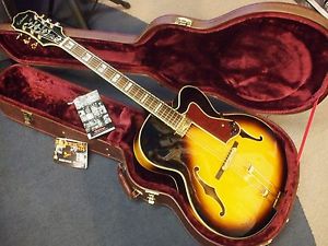 Beautiful Epiphone Emperor Regent Vintage Sunburst w/ Masterbuilt Case and Mods!
