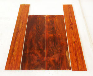 4 pieces of sanded bookmatched cocobolo veneer 3/16 inch thick, guitar wood
