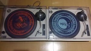Pair Technics SL-1200MK3 Turntables White plate with Carl Cox cartridges