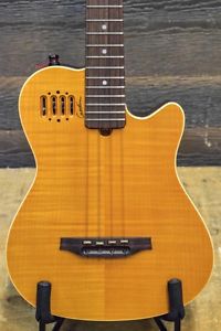 Godin MultiUke Trans Amber Limited "SF" Tenor Electric Ukulele w/ Bag #15202104
