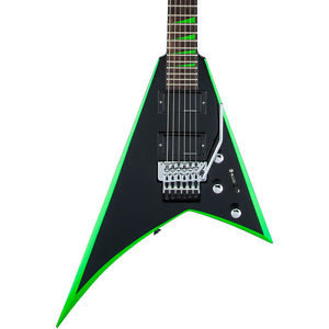 Jackson X Series RR24 Rhoads Signature Guitar, Black with Neon Green +Cable
