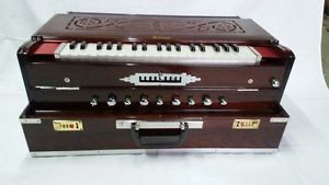 FOLDING SCALECHANGER HARMONIUM GEETANJALI 9 SCALE~TEAK WOOD~3 LINE TRAVELLING