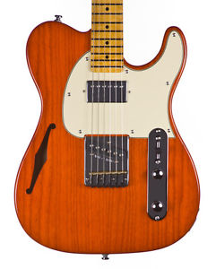 G&L Tribute ASAT Classic Bluesboy Semi-Hollow Electric Guitar Maple Clear Orange